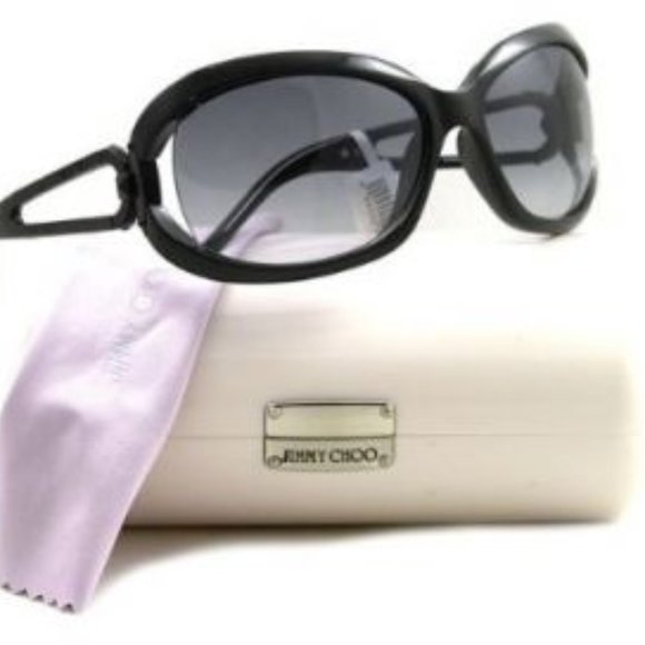 Jimmy Choo black sunglasses Angie's case and cloth - Picture 1 of 6